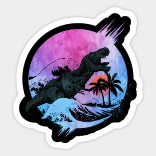 T-rex Waves Sticker